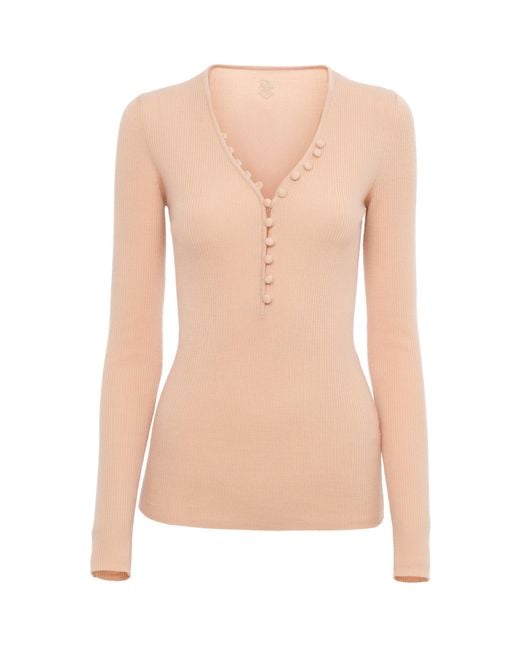Chloé Pink Merino Wool Henley Top