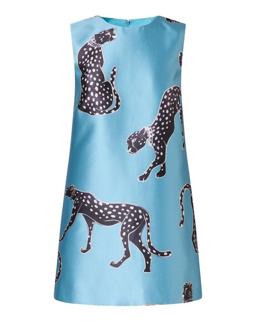 ROAME. Blue Sofia Cheetah Mini Dress