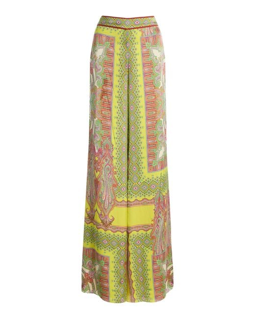 Alexis Yellow Triest Twill Wide-Leg Pants