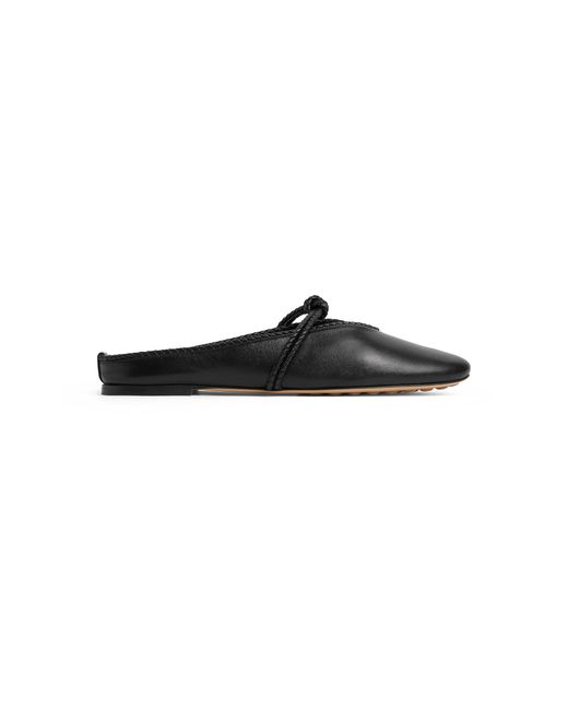Bottega Veneta Black Lucia Ballerina Leather Flats
