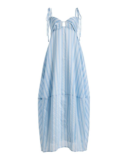 Jonathan Simkhai Blue Melly Yarn-dyed Midi Dress