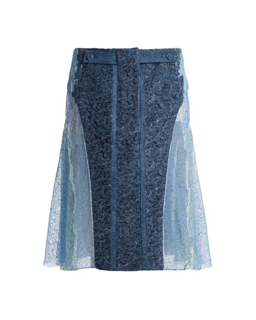 Christopher Esber Blue Cleo Utility Silk Midi Skirt