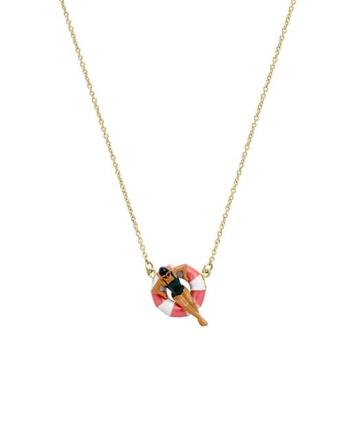 Aliita White Flotadora 9K Enamel Necklace