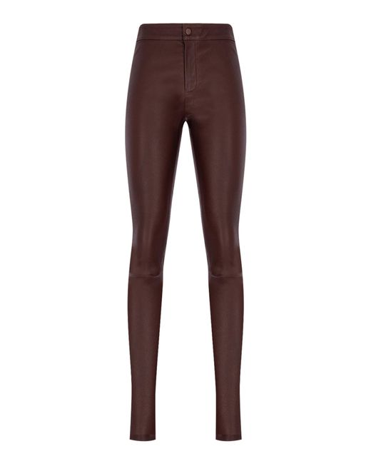 Zeynep Arcay Brown Skinny Leather Pants