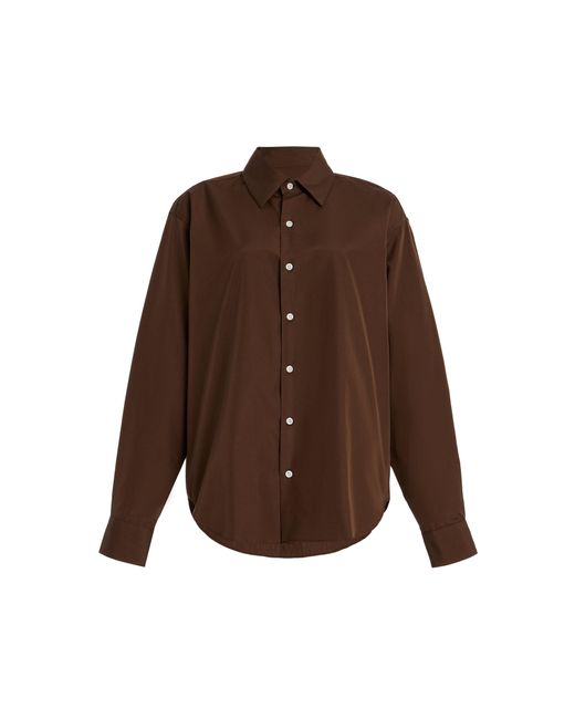 Comme Si Brown La Classica Cotton-Poplin Shirt