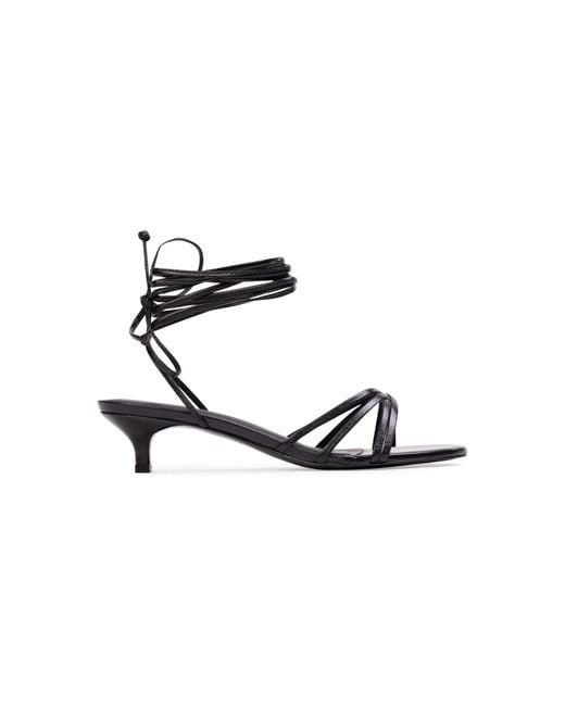 Black Suede Studio Black Suri Leather Sandals