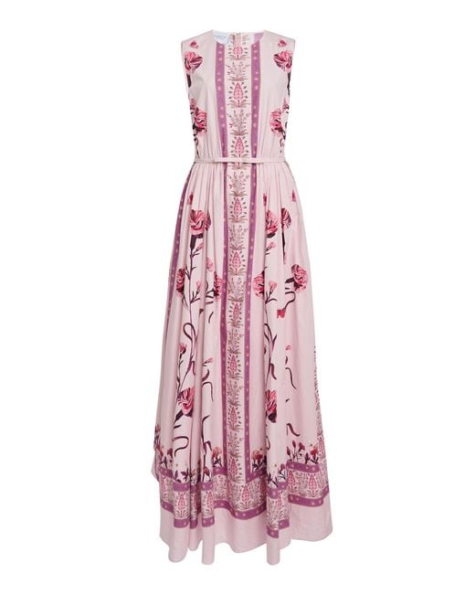 Giambattista Valli Pink Printed Cotton-Poplin Maxi Dress