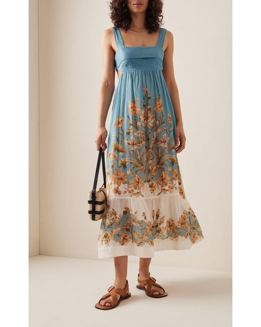 zimmermann chintz tiered midi dress Zimmermann Chintz Tiered Midi Dress