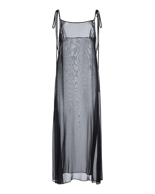 Mel Usine Gray Camille Sheer Silk-Chiffon Dress