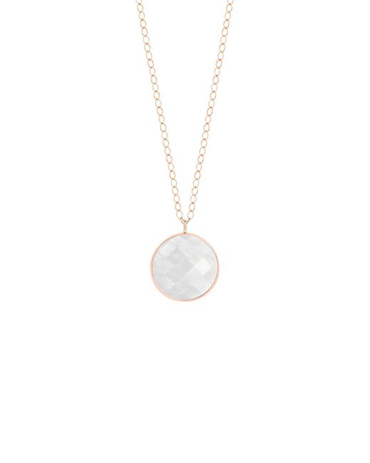 Ginette NY White Jumbo Pixie Ever Moonstone Disc On Chain Necklace