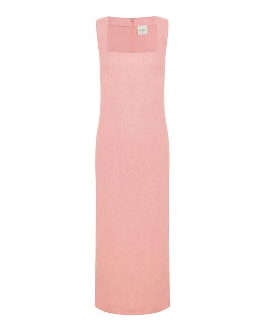 Posse Pink Exclusive Alice Linen Midi Dress