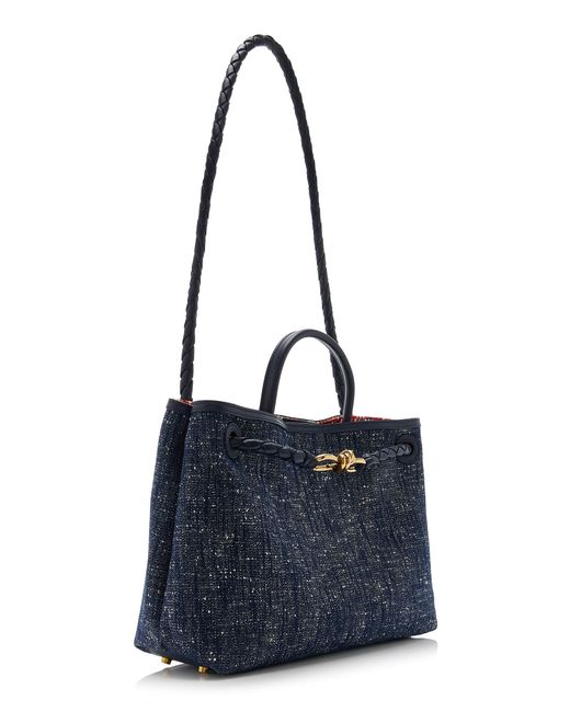 Bottega Veneta Blue Medium Andiamo Denim-Boucle Shoulder Bag