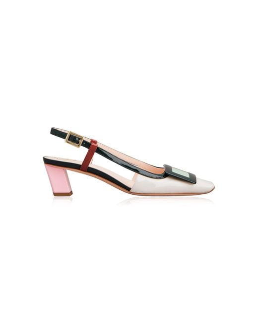 Roger Vivier Multicolor Belle Vivier Leather Slingback Pumps
