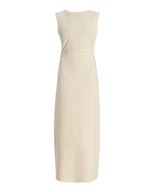 Birrot Natural Exclusive Lay2 Drape Crepe Dress