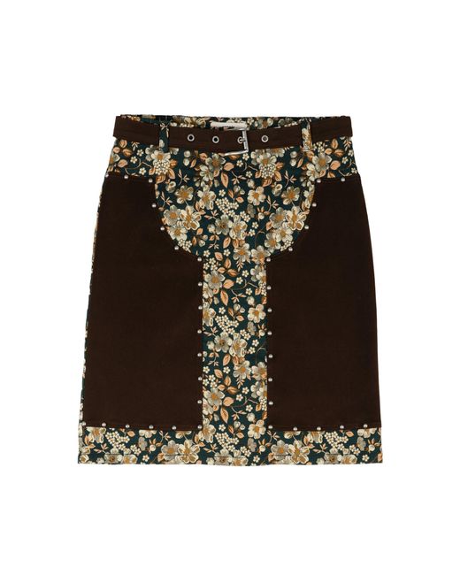Siedres Black Kendra Cotton-Blend Embellished Skirt