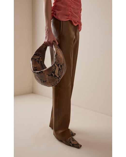 Khaite Metallic Olivia Medium Python-Embossed Leather Hobo Bag