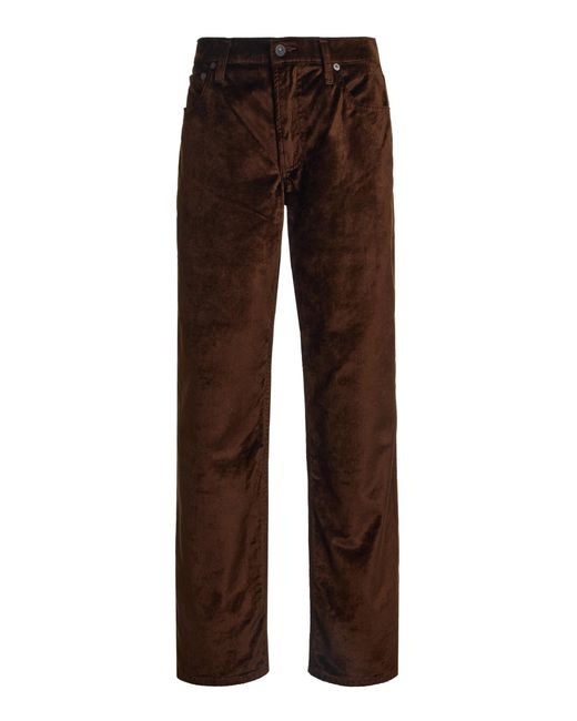 Citizens of Humanity Brown Anissa Velvet Straight-Leg Pants