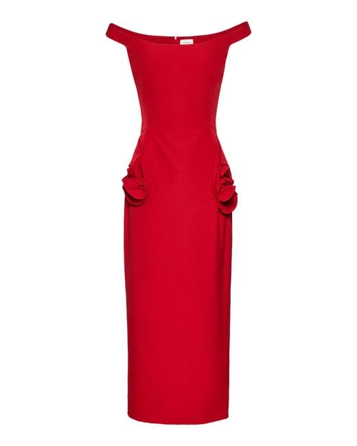 Magda Butrym Red Cutout Silk Maxi Dress