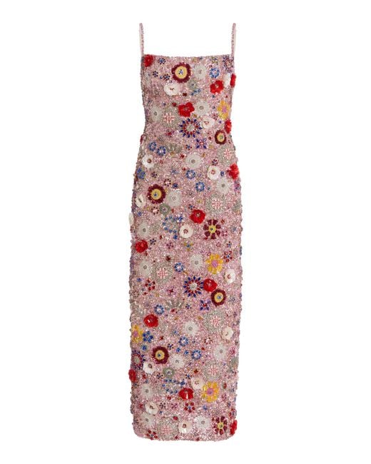 Rachel Gilbert White Francesca Embroidered Tulle Gown