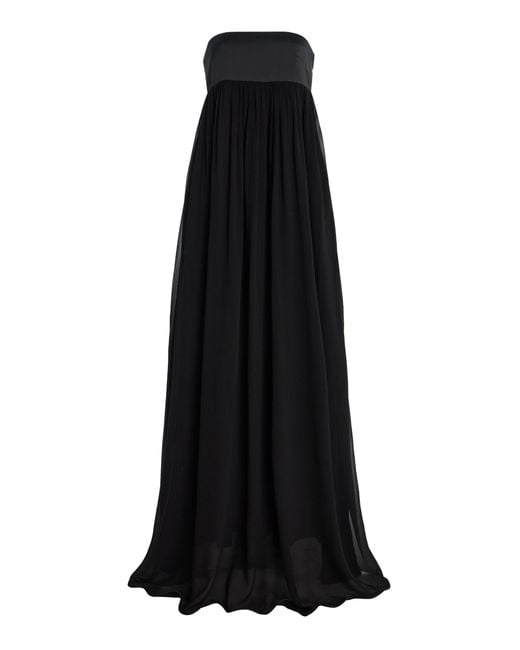 Posse Black Solene Strapless Chiffon Gown