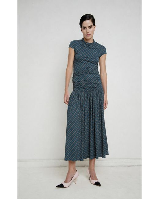 Franchise Blue Nora Jersey Midi Skirt