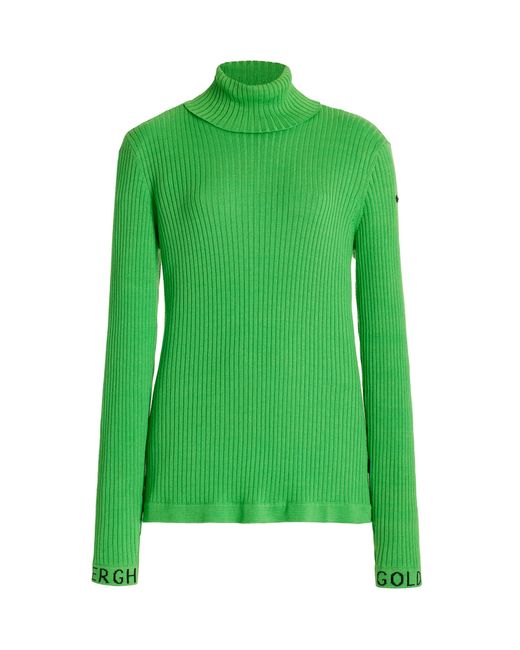 Goldbergh Green Mira Ribbed-knit Base Layer Top