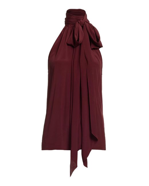 Elie Saab Red Neck Tie Top