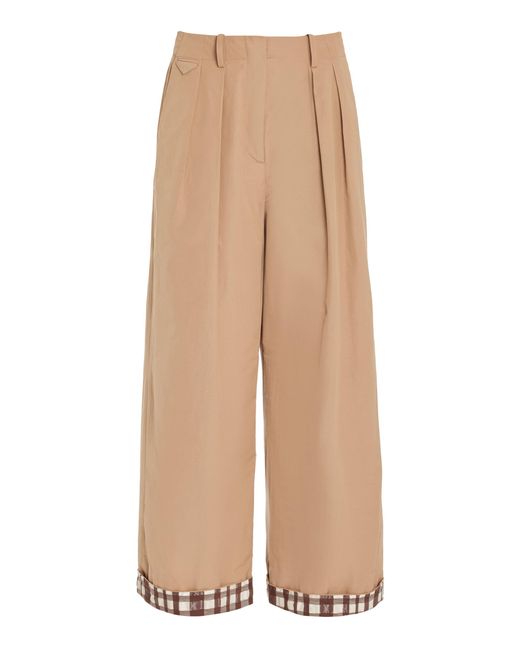Rosie Assoulin Natural Tailored Cropped Wide-leg Pants