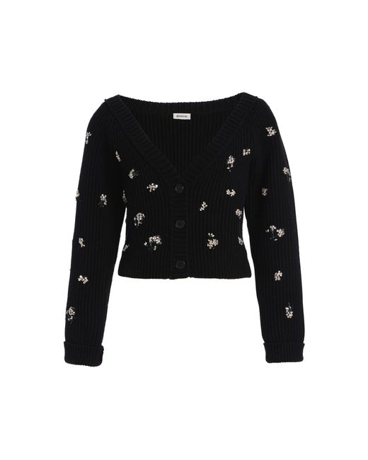 Jonathan Simkhai Black Novah Wool Cardigan