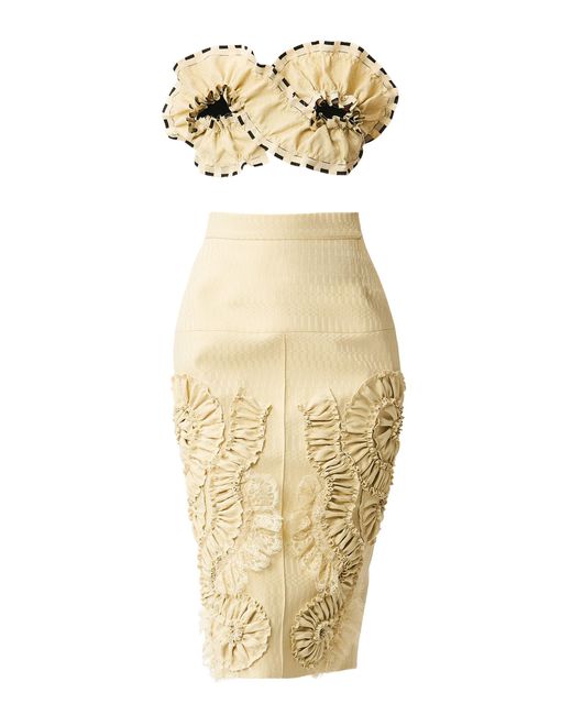 Juozas Statkevicius Metallic Jacquard Bustier Top