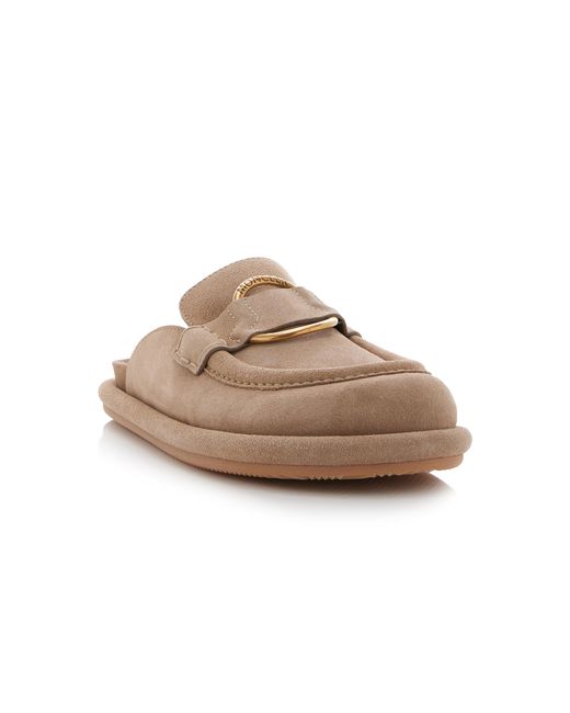 Moncler Brown Bell Suede Mules