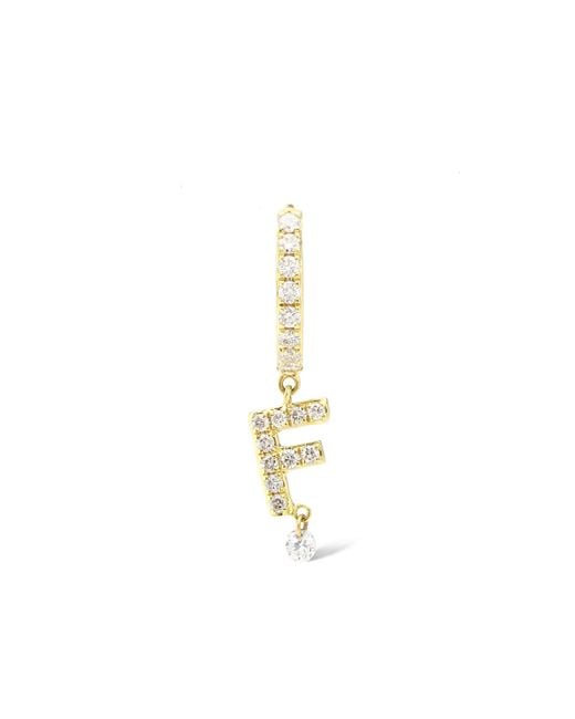 PERSÉE Metallic 18k Yellow Gold Alphabet Letter Diamond Single Earring-f