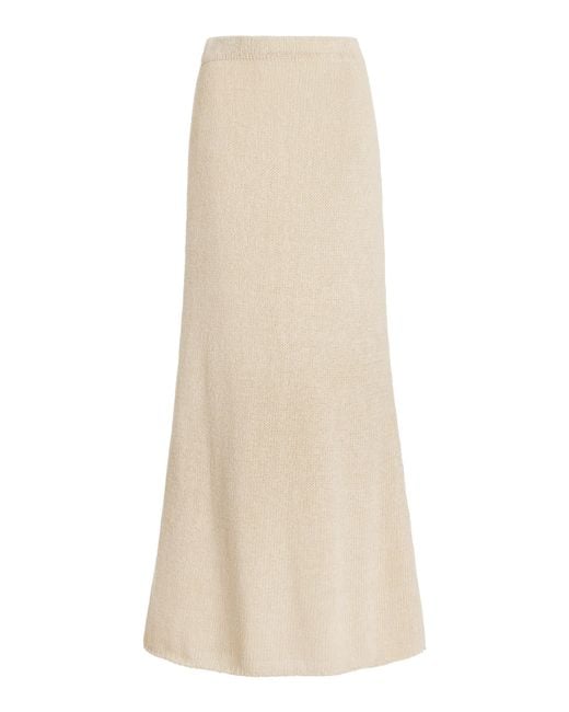 The Row Natural Fumaia Knit Silk Maxi Skirt