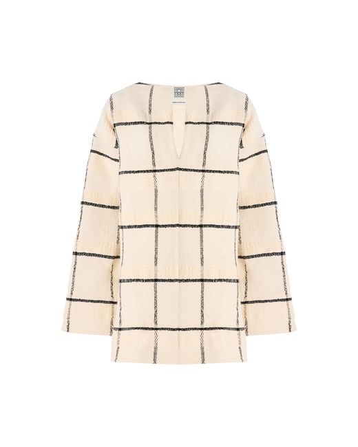 Totême  Natural Windowpane-Checked Cotton-Blend Tunic