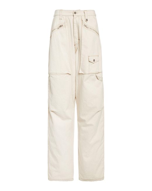 Isabel Marant White Paciane Cotton-hemp Cargo Pants