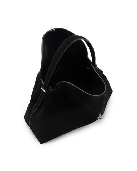 Totême  Black T-lock Suede Top Handle Bag