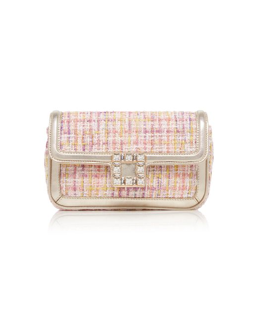 Roger Vivier Pink Viv' Jeu De Fille Tweed Envelope Bag