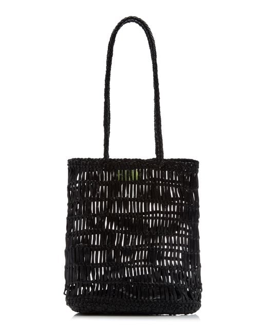 St. Agni Black Rada Woven Leather Tote