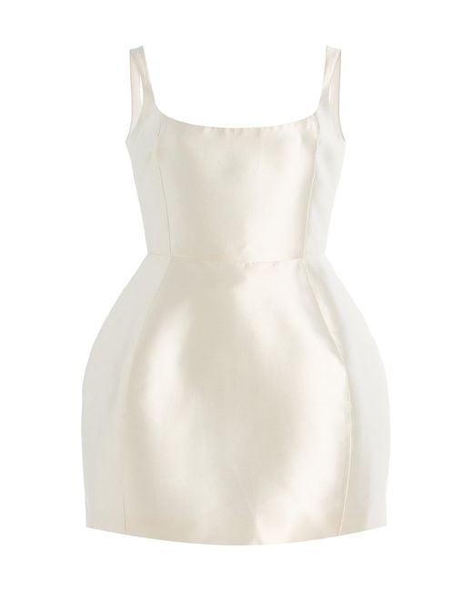 De La Vali White Lola Structured Twill Mini Dress