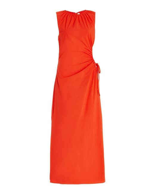 Sir. The Label Anja Cutout Cotton Maxi Dress in Red | Lyst