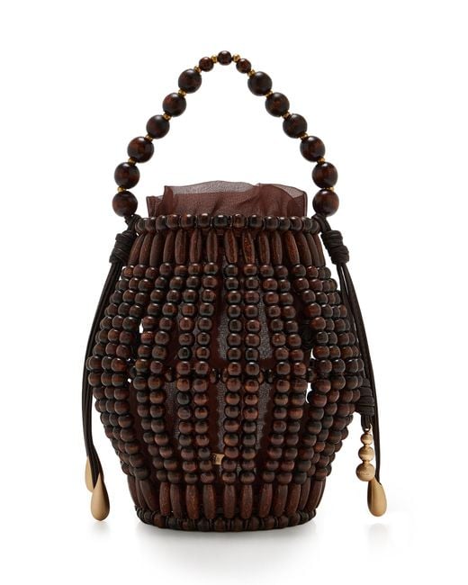 Cult Gaia Brown Lanterna Beaded Bag