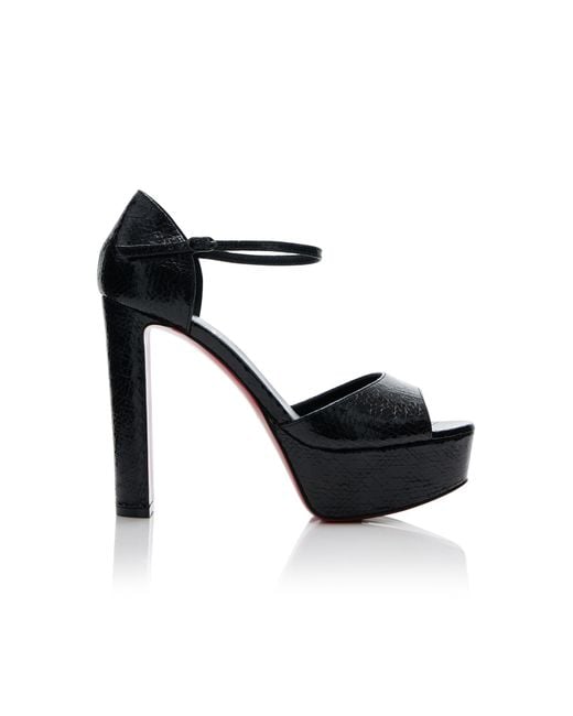 Christian Louboutin Black Sandaloo 130mm Patent Leather Sandals