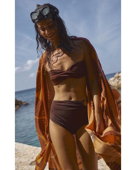 Johanna Ortiz Brown Taita Ring-detailed High-waisted Bikini Bottom