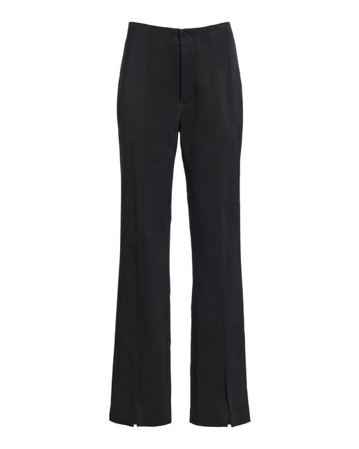 Kallmeyer Black Laver Straight-Leg Slit Pants
