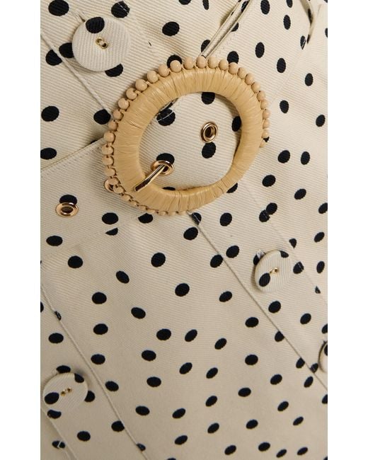 Cara Cara White Parker Polka-dot Cotton Mini Halter Shirt Dress