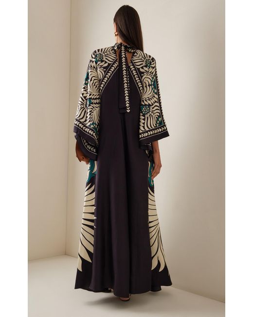 LaDoubleJ Multicolor Magnifico Printed Silk-satin Maxi Dress