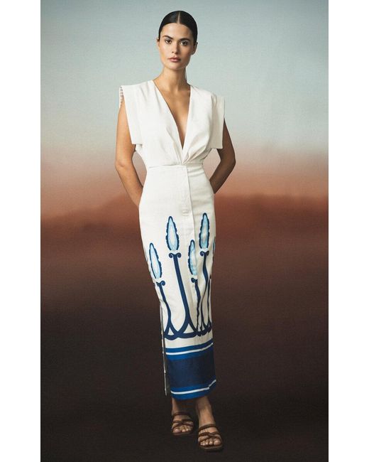 ANDRES OTALORA White Herencia Viva Midi Dress