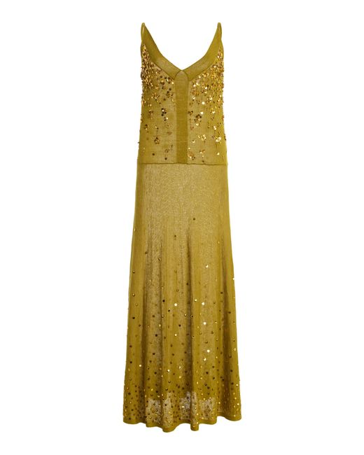 Altuzarra Yellow Sheldrake Linen-Blend Maxi Dress