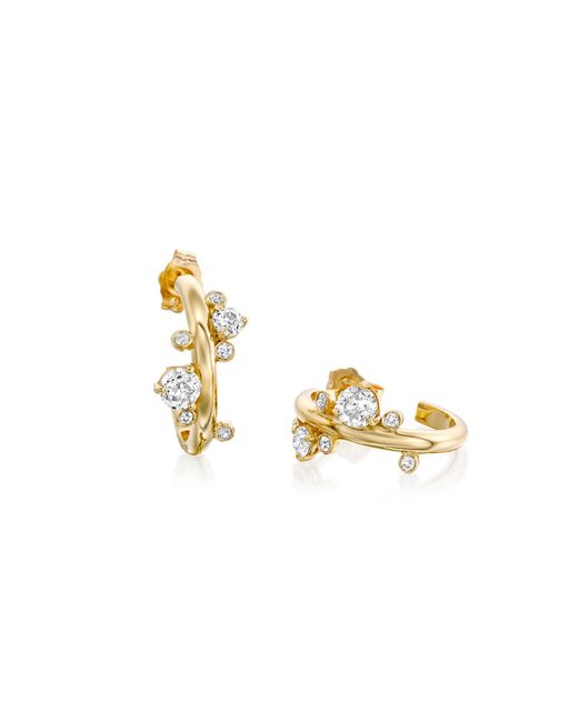 Bleecker and Prince Metallic Showstopper 14K Diamond Hoop Earrings