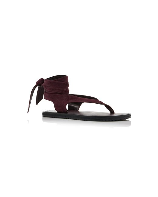 A.Emery Red Elmer Lace-Up Suede Sandals